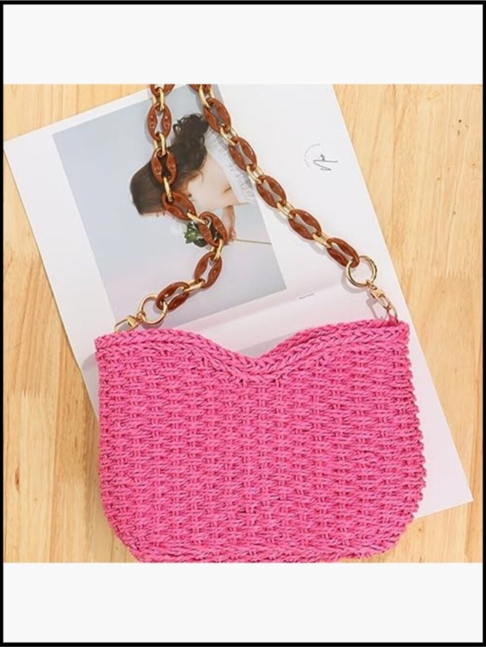 Woven Straw Tote Bag Summer Raffia Hobo Crossbody Travel Beach Purse - Picture 2 of 7